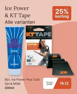 De Online Drogist fysiolin ice power plus cold gel & msm aanbieding