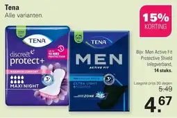 De Online Drogist Tena Men Active Fit Protective Shield Inlegverband aanbieding