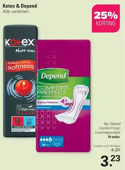 De Online Drogist Kotex & Depend aanbieding