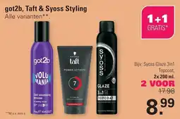De Online Drogist got2b, Taft & Syoss Styling aanbieding