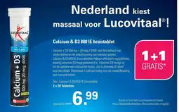 De Online Drogist Lucovitaal Calcium & D3 800 IE bruistablet aanbieding