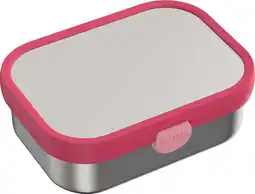 Intratuin Mepal rvs broodtrommel Campus roze 17,8 x 13,2 x 6,1 cm aanbieding