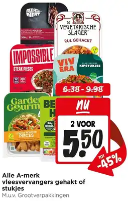 Jumbo Alle A-merk vleesvervangers gehakt of stukjes aanbieding