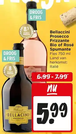 Jumbo Bellaccini Prosecco Frizzante Bio of Rosé Spumante aanbieding