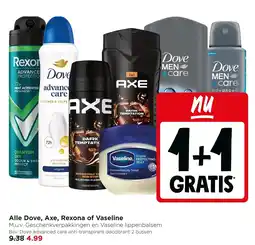 Jumbo Alle Dove, Axe, Rexona of Vaseline aanbieding