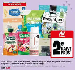 Jumbo Alle Difrax, De Kleine Keuken, Nestlé Baby of Kids, Organix of Goodies knijpfruit, Bambix, Naïf, Soré of Little Steps aanbieding