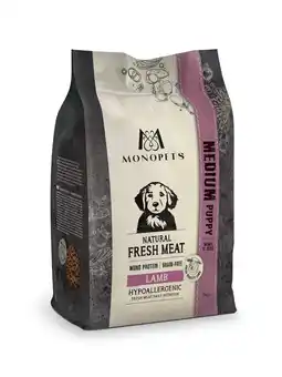 Pets Place Monopets Fresh Meat Puppy Medium - Hondenbrokken - Lam 12 kg aanbieding