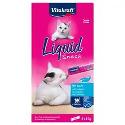 Pets Place Vitakraft Cat Liquid Snack Zalm/Omega 3 - Verwensnacks - 6 stuks Zalm aanbieding