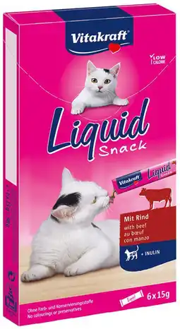 Pets Place Vitakraft Cat Liquid Snack Rund - Verwensnacks - 6 stuks Rund aanbieding