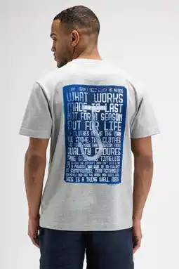 Wehkamp Butcher of Blue regular fit T-shirt met backprint - grijs gemêleerd aanbieding