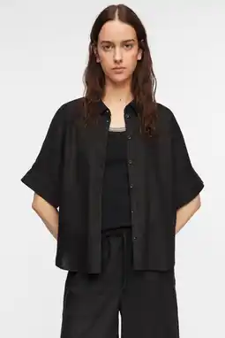 Wehkamp comma blouse met linnen zwart aanbieding