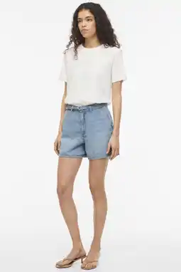 Wehkamp VILA regularwaist denim short light blue denim aanbieding