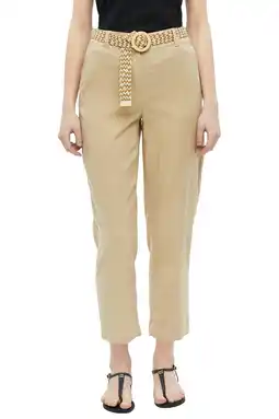 Wehkamp s.Oliver relaxed highwaist broek met linnen beige aanbieding