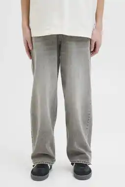 Wehkamp JACK & JONES JUNIOR highwaist baggy fit jeans grey denim aanbieding