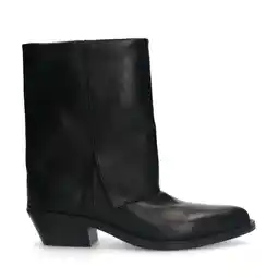Wehkamp Manfield leren cowboylaarzen met flap zwart aanbieding