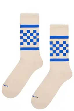 Wehkamp Happy Socks sokken Checked Stripe beige aanbieding