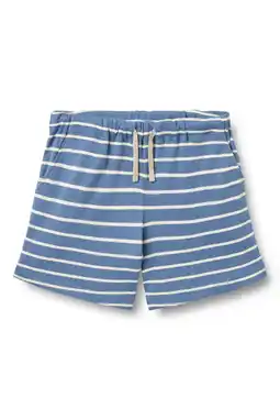 Wehkamp Wheat regularwaist gestreepte sweatshort blauw aanbieding