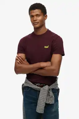 Wehkamp Superdry slim T-shirt donkerrood aanbieding