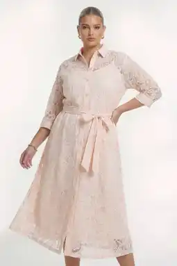 Wehkamp YOEK viscose jurk Plus Size - bruin aanbieding
