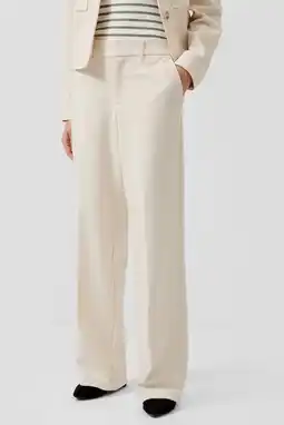 Wehkamp s.Oliver wide leg highwaist broek ecru aanbieding
