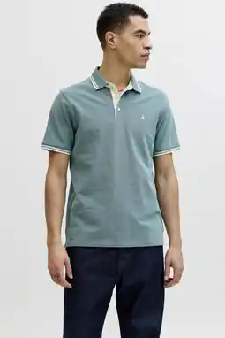 Wehkamp JACK & JONES ESSENTIALS slim polo turquoise aanbieding