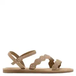 Wehkamp Mango Kids leren sandalen bruin aanbieding
