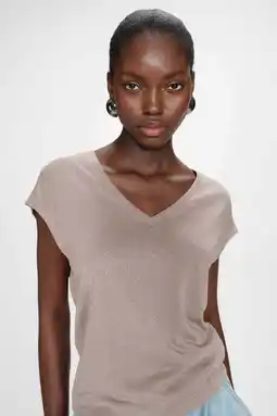 Wehkamp Grace & Mila glitter top taupe aanbieding