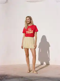 Wehkamp VERO MODA regular fit T-shirt met tekst - rood aanbieding