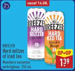 ALDI Breezer hard seltzer of iced tea aanbieding
