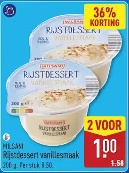 ALDI Milsani rijstdessert vanillesmaak aanbieding