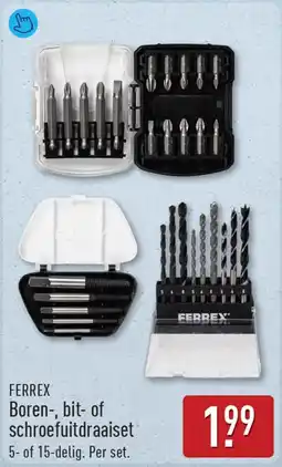ALDI Ferrex boren, bit of schroefuitdraaiset aanbieding