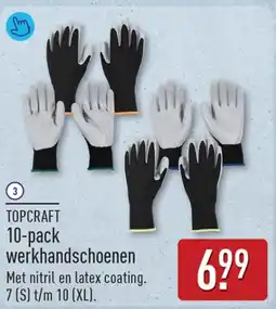 ALDI Topcraft 10-pack werkhandschoenen aanbieding