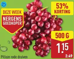 ALDI Pitloze rode druiven aanbieding