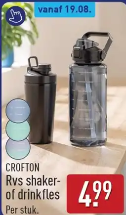 ALDI Crofton rvs shaker of drinkfles aanbieding