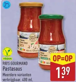 ALDI Pays gourmand pastasaus aanbieding