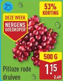 ALDI Pitloze rode druiven aanbieding