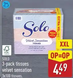 ALDI Solo tissues velvet sensation aanbieding