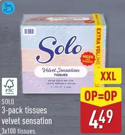 ALDI Solo tissues velvet sensation aanbieding