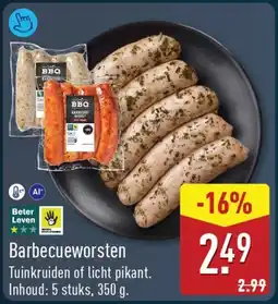 ALDI Barbecueworsten tuinkruiden of licht pikant aanbieding