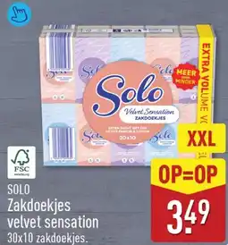 ALDI Solo zakdoekjes velvet sensation aanbieding