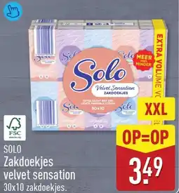 ALDI Solo Zakdoekjes velvet sensation aanbieding