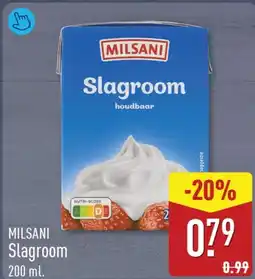 ALDI Milsani slagroom aanbieding