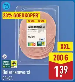 ALDI Boterhamworst aanbieding