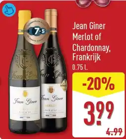 ALDI Jean giner merlot of chardonnay aanbieding