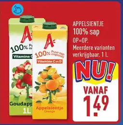 ALDI Appelsientje 100% sap aanbieding