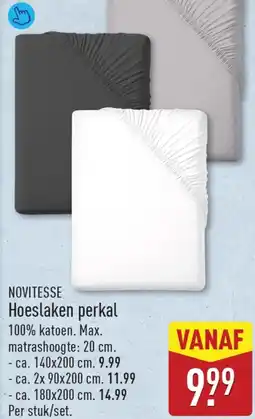 ALDI Novitesse hoeslaken perkal aanbieding