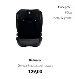 Babypark Kidsriver Omega S autostoel - zwart aanbieding