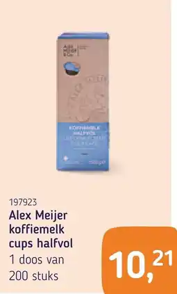 Van Hoeckel Alex Meijer koffiemelk cups halfvol aanbieding