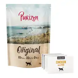 Zooplus Voordeelpakket: 2x2 kg Purizon Cat Sterilised Kip & Vis - Original Daily 65% droog kattenvoer aanbieding