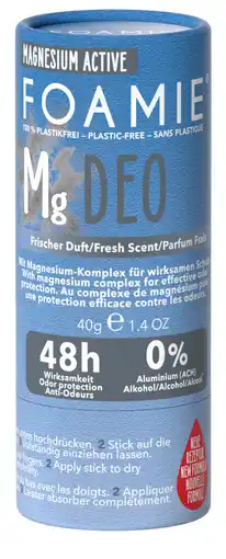 De Online Drogist Foamie Magnesium Active Plastic Free Deo Fresh Scent 48H aanbieding